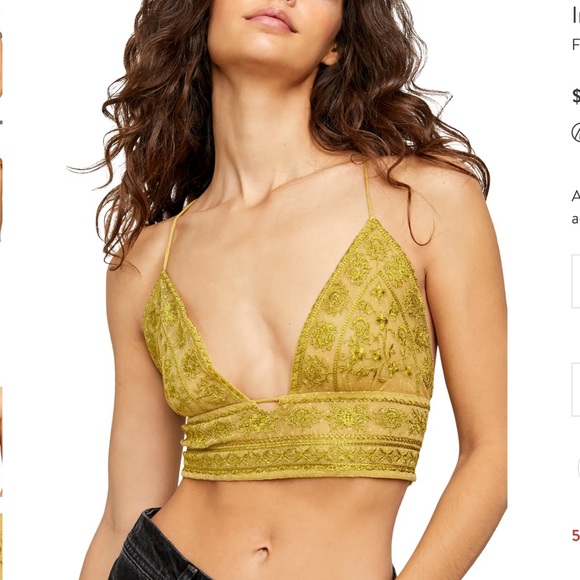 Free People Other - FREE PEOPLE Elsie Embroidered Plunge Bralette